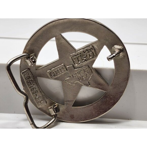 Vintage 1992 South Plains Criminal Investigators Assn Star Belt Buckle USA Made - Picture 3 of 4